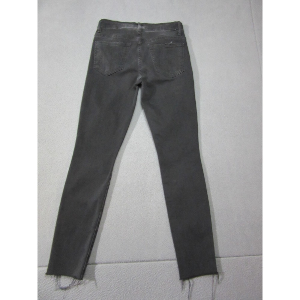 Mother Jeans Womens 27 Black High Waisted Looker Raw Hem Distressed USA - Picture 2 of 16